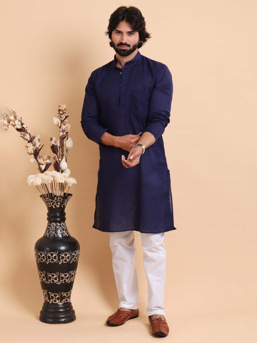 Men Blue Hues Kurta Trouser Set